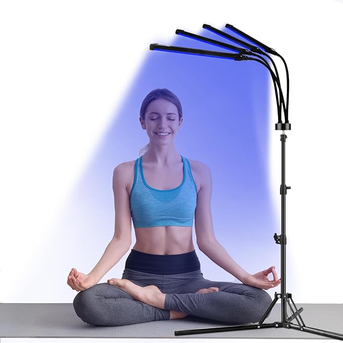 Red & Blue Light Therapy Lamp with 180 LEDs, 3-in-1 Chip, 415nm, 660nm, 850nm for Face & Body