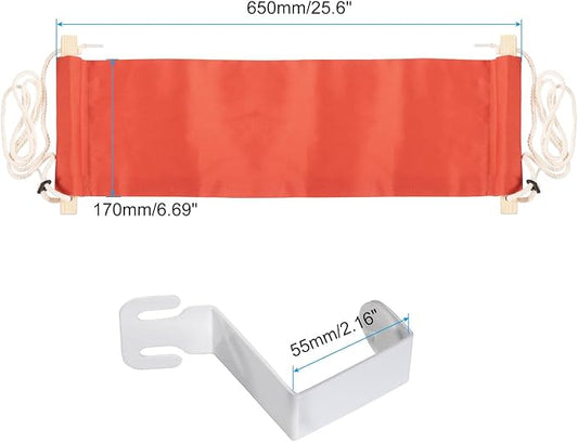 PATIKIL Foot Hammock Under Desk, Adjustable Foot Rest Sling with Hooks Portable Desk Footrest for Airplane Travel Home Office, Orange Style 1