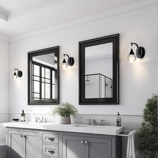 Modern Wall Sconces, Moon Crystal Wall Sconce Indoor, 5W Dimmable LED Sconce Wall Lighting for Bedroom Bedside Bathroom Living Room Hallway Staircase, Black