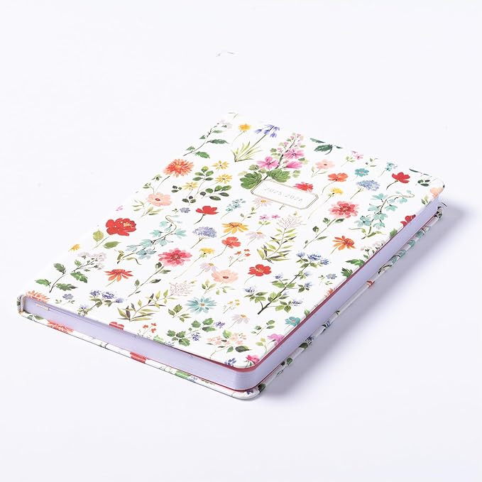 2025-2026 Eccolo 18 Month Bound Planner, Monthly & Weekly Pages (5.25 x 7.75" - July 2025 to Dec 2026 - Watercolor Flowers)