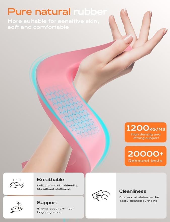 Laptop Stand for Desk, Laptop Stand with Wrist Support, Ergonomic Detachable Laptop Riser, Mount, Holder Notebook Computer Stand for MacBook Air Pro, HP, Dell, XPS, HP (10-17") Laptops - Pink