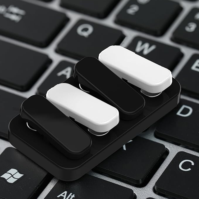 Metal Fidget Slider EDC Fidget Clicker Fidget Toys Adults (Black & White)