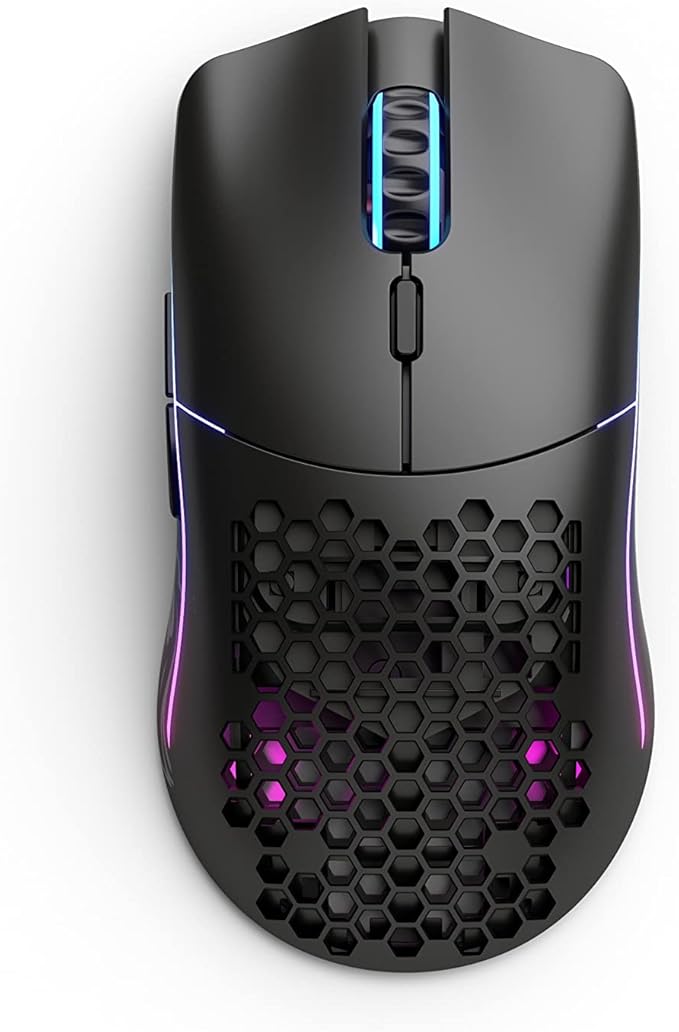 Glorious Model O- (Minus) Wireless Gaming Mouse - 65g Superlight Honeycomb Design, RGB, Ambidextrous, Lag Free 2.4GHz Wireless, Up to 71 Hours Battery - Matte Black