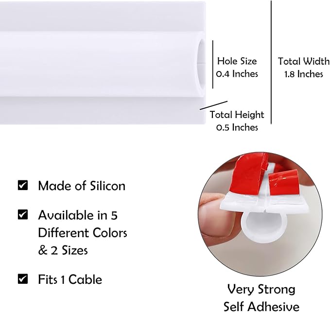 Rubber Bond TV Cord Hider Cable Protector - Strong Self Adhesive Wall Cord Cover Cable Hider - Low Profile Cable Management Wall Cord Concealer Cable Raceway