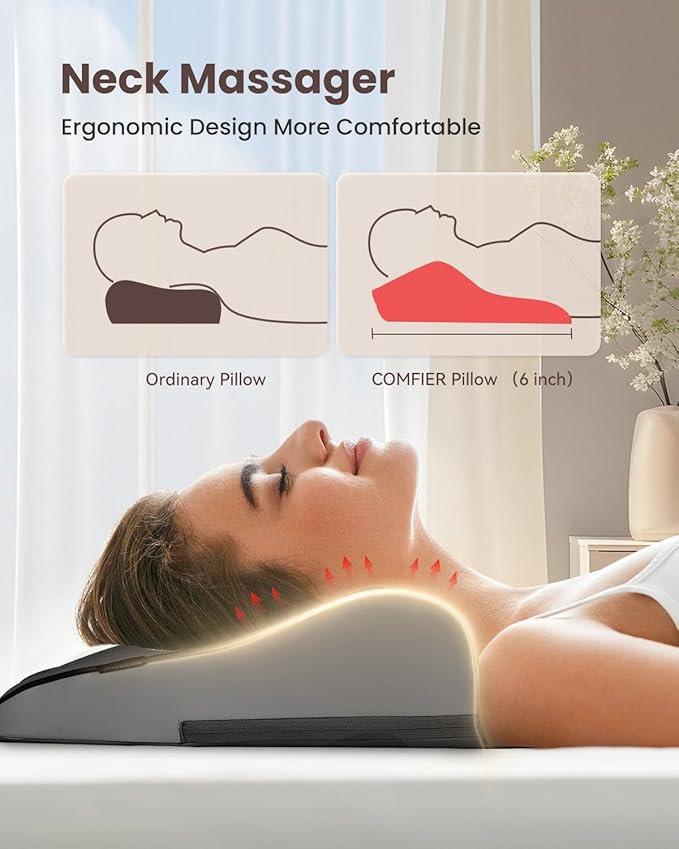 COMFIER Back Massager for Back Pain Deep Tissue 3D Shiatsu Neck Back Massager with Heat & Vibration Massager for Neck Shoulder Back Massage for Chair Heated Massage Cushion, Gifts/Presents for Mom Dad