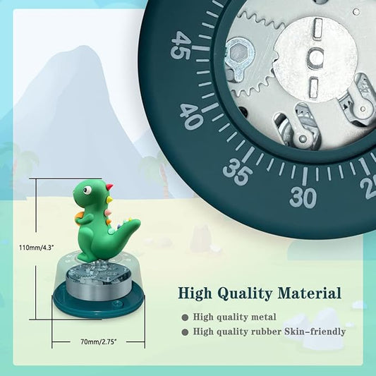 2 Pack Kitchen Timer, Cute Dinosaur Timer for Kids, 100% Mechanical Egg Timer for Cooking/Reading/Classroom/Do Sports.(Dinosaurs)