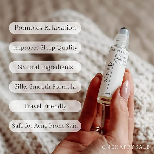 Sleep Essential Oil Roll-On 10ml β Relaxing Aromatherapy with Lavender, Cedarwood & Roman Chamomile for Deep Sleep & Stress Relief β Therapeutic Grade, Natural Oils, Acne-Safe, Vegan & Cruelty-Free