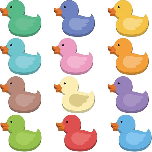 12 Pcs Duck Sticky Notes Small Duck Shaped Note Pads Colorful Animal Self Sticky Post Notes Cute Duck Memo Sticky Tabs for School Office Home Stationery Supplies Party Favors