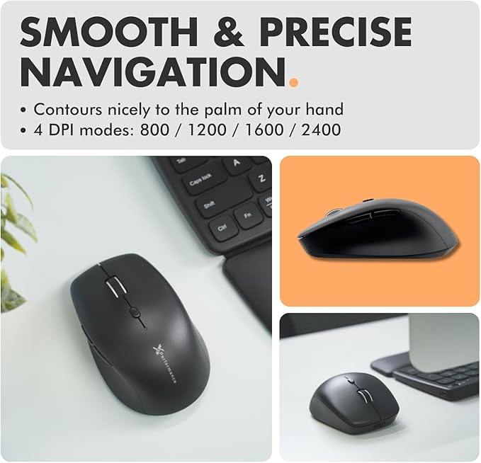 X9 Wave Backlit Wireless Keyboard and Mouse (Bluetooth + 2.4G) Ergonomic Keyboard and Mouse Wireless Combo with Detachable Wrist Rest, Rechargeable, Full-Size Set for Phone, Computer, Laptop, Mac