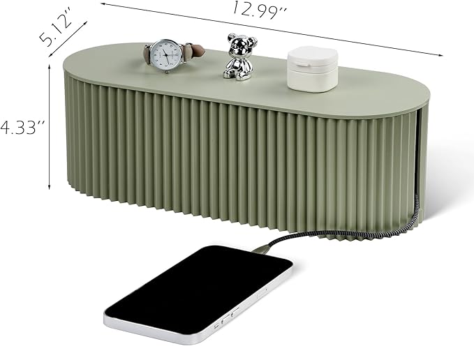 Cable Management Box Large Cable Organizer Box for Power Strips, Surge Protectors, Chargers, Adapters, TV Computer Wires Cable Hider Organizer Box with Cable Ties,Wire Ties - Green