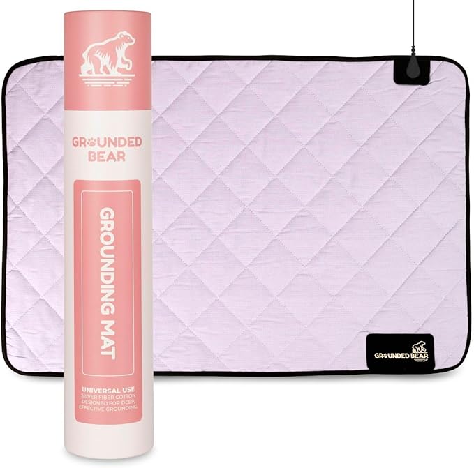 Premium Grounding Mat for Feet, Soft Cotton & Silver Fiber, Comfort for Sleep & Wellness, Grounding Pad for Anti-Aging & Inflammation, Grounding Mat for Bed and Desk (24x16 Inches)