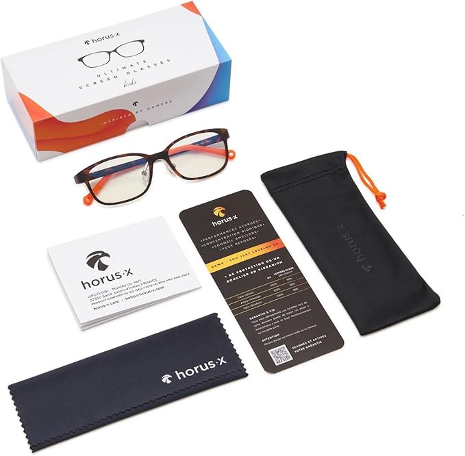 Horus X ® • Blue Light Glasses for Kids | Gaming glasses | Screen Protection for boys and girls | HELSINKI Orange