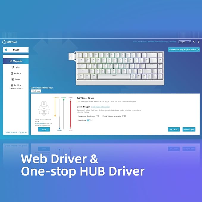 IROK Mer68 SE Wired 68 Keys, Magnetic Switch Mechanical Keyboard, 8KHZ Polling Rate/Latency As 0.125MS/64KHZ All Keys Scan Rate/ARGB, Hot Swappable Gaming Keyboard(White)