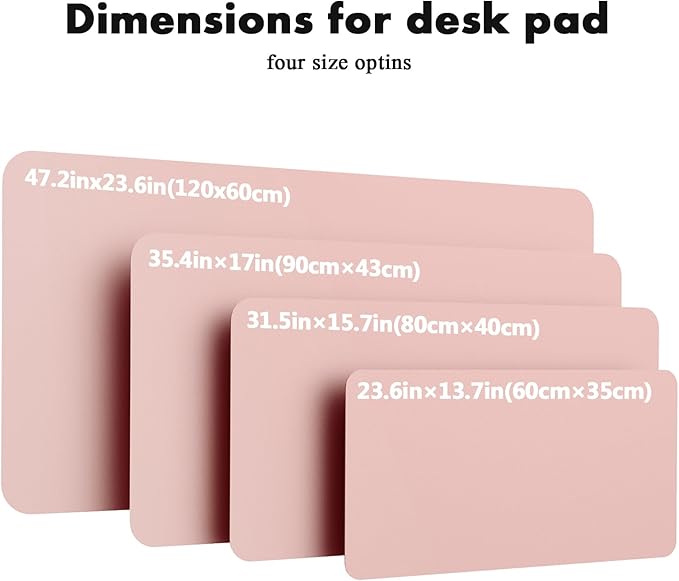 YSAGi Double-Sided Desk Pad, Leather Desk Mat, Eco Cork Desk Pad Protector, Large Mouse Pad for Desk, Waterproof Desk Blotter Pad, Desk Writing Pad for Office Work/Home (Pink+Cork, 47.2" x 23.6")