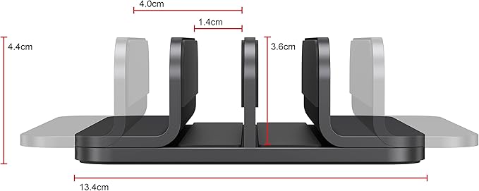 Dual Aluminum Vertical Laptop Stand Organizer, Sturdy Notebook Computer Holder Stand Compatible with New Liquid Retina XDR Apple MacBook Air/Pro, Mac mini and iPad Pro - Black