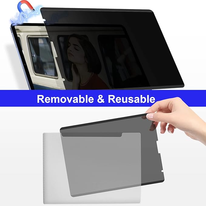 Magnetic Privacy Screen Protector for iPad Pro 11" 4th 3rd 2nd 1st Generation 2022 2021 2020 2018/ iPad Air 5/ Air 4 10.9" (2022/2020), Removable&Reusable Anti-Spy Anti-Glare Privacy Filter, Bubble Free