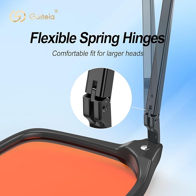 Goiteia Orange Blue Light Blocking Glasses-Retro 70s Blue Light Glasses for Men Women, Easier Sleep and Migraine Relief