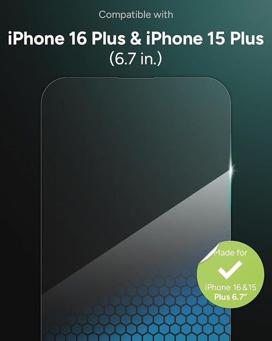 ZAGG XTR4 Screen Protector for iPhone 16 Plus - 11x Stronger Tempered Glass, Blue Light Filtration, Anti-Reflective Technology, Graphene Reinforced, InvisibleShield, Easy Dust-Free Installation