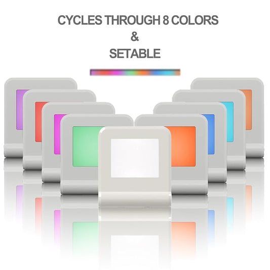 MAZ-TEK Plug in LED Night Light with Smart Dusk to Dawn Sensor, Multi-Color Changeable Nightlights, Energy Efficient Night Lamp for Bedroom, Baby Room, Kitchen, Hallway, Stairway, 2 Pack