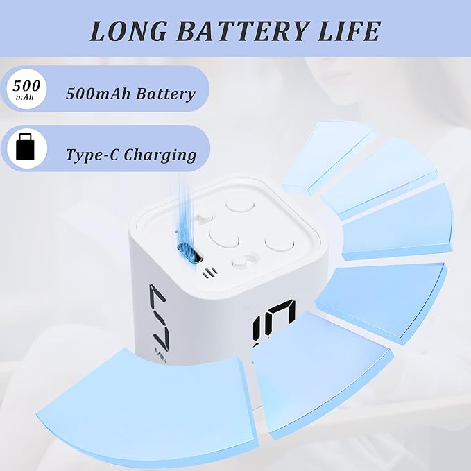 Rotating Pomodoro Timer 5,10,30, 60 Minutes Preset,Desk Productivity Flip Timer, Visual Cube Countdown Stopwatch,Custom Modes/Vibration/High/Low Volume,ADHD Timers, for Study, Work, School, Kitchen