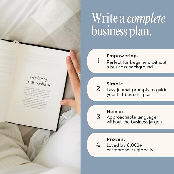 Start Your Business Today, The Guided Journal for Aspiring Entrepreneurs, Business Planner, Idea Notebook, Navy Blue, Hardcover, Undated, 220 pages, 5.75” x 8.75”
