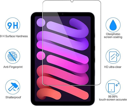 SIBEITU 2 Pack Screen Protector for iPad Mini 7 A7 Pro 2024/iPad Mini 6th 2021, 8.3 Inch HD Clear 9H Hardness Tempered Glass Film Compatible with iPad Mini 7/6, Scratch Resistent, Touch Sensitive