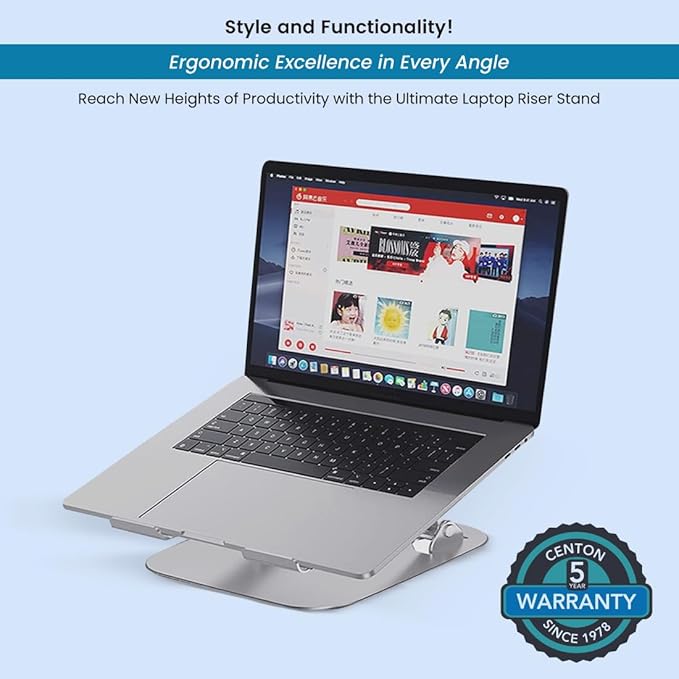 OTM Essentials Aluminum Adjustable Laptop Riser Stand,