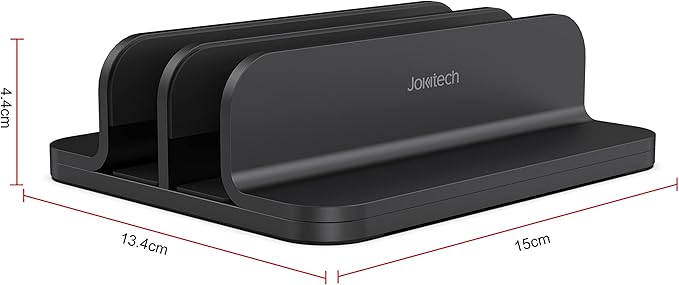 Dual Aluminum Vertical Laptop Stand Organizer, Sturdy Notebook Computer Holder Stand Compatible with New Liquid Retina XDR Apple MacBook Air/Pro, Mac mini and iPad Pro - Black