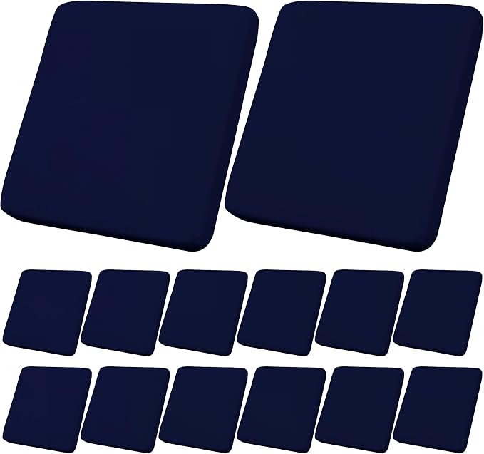 14Pcs Outdoor Cushions Covers Waterproof, Patio Cushion Covers, Stretch Cushion Covers Replacement,Cushion Slipcovers, Furniture Cushion Covers (Navy Blue 2, 14PCS)