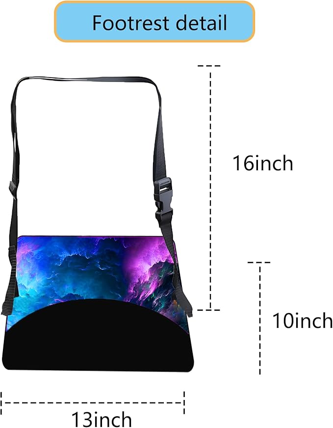 Airplane Footrest Adjustable Feet Rest for Plane Easy to Use Foot Hammock Airplane Travel Essentials Portable Light Leg Hammock for Plane Travel Accessories for Adult (Starry Sky, 4 Pack)