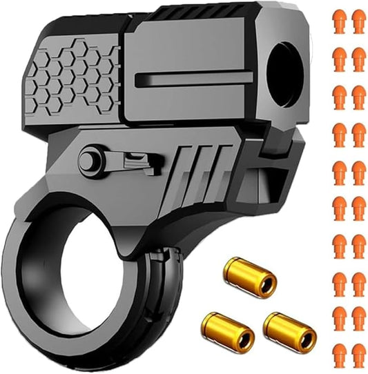 Metal Fidget Ring Fingertip Launcher Toy,Adult Sensory Stress Relief Fidget Toys,Best Gift Choice (Frosted Black)