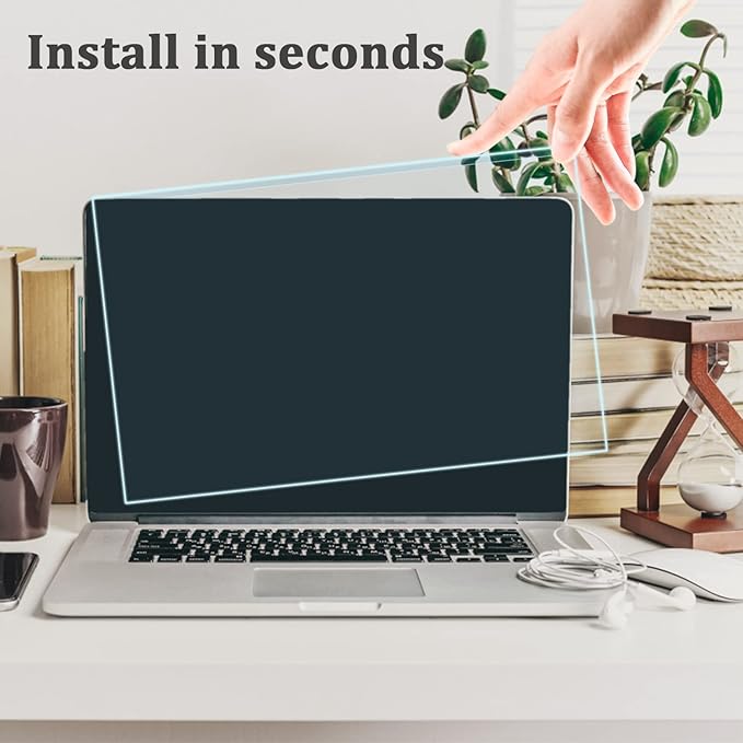 F FORITO 15.6 Inch Blue Light Blocking Laptop Screen Protector Panel, Eye Protection Hanging Type Acrylic Panel Compatible with All 15.6" Laptops with Display 16:9