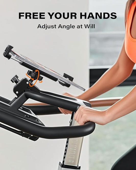 A2C Universal Tablet Mount for Peloton Bike - Adjustable Clamp Handlebar iPad Holder Fit Treadmill, Exercise Bike, Spin Bike, Stroller (0.5-1.65" Tube), Compatible for 4.7-13" Phones & Tablets