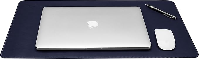 Gallaway Leather Desk Pad – 25 x 17 inch - Desk Mat Home Office Desk Accessories Desktop Protector XXL Mouse Pad Writing Desk Blotter - Navy Blue - Medium