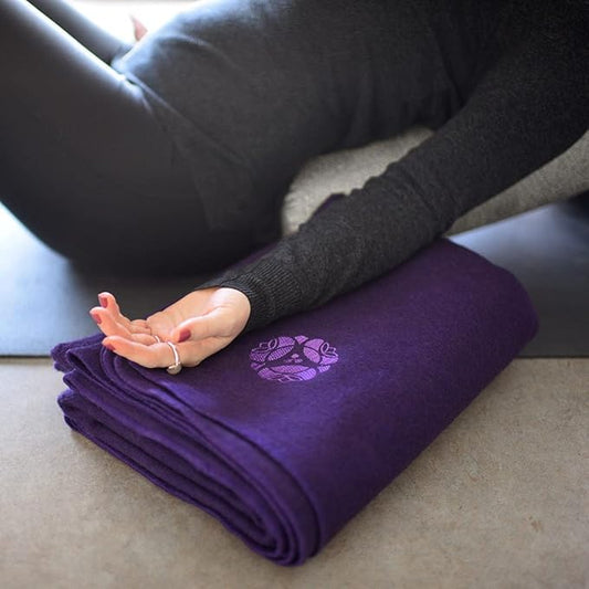 Hugger Mugger Deluxe Wool Blanket - Plum - Soft and Firm, Excellent Yoga Prop, Provides Extra Padding for Knees, Elbows, and Wrists, Durable and Washable