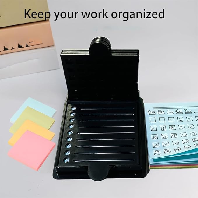 Smarter Sticky Note Kit, Sticky Note Holder Stencil with 5 Versatile Templates, 5 in 1 Memo Pad Organizer, Organize Notes, Boost Productivity, Master Daily Planning (Blue+Yellow)