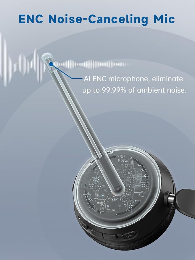 Wireless Headset with Mic for Work, Bluetooth 5.4 Headphones with AI Noise-Canceling Mic for Clear Calls, Wireless Headsets with Mic Mute & USB A/C Dongle for PC, Computer, Laptop, Black