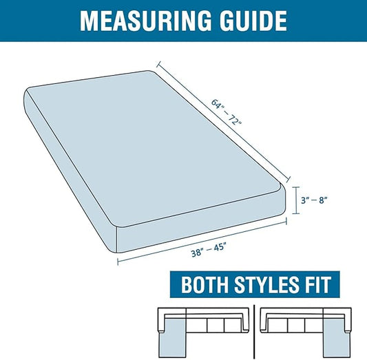 H.VERSAILTEX Super Stretch Individual Chaise Cover Sectional Couch Covers for L Shaped Sofa Both Left/Right Featuring Thick Jacquard Textured Twill Fabric (1 Piece Chaise Cover Large, Grey)