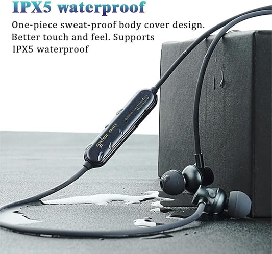 Neckband Bluetooth Headphones 9D Surround Sound HiFi Stereo Neck Hanging Noise Reduction in-Ear Wireless Earbuds 8 H Music Time IPX6 Waterproof Ultra-Lightweight Comfort for Sports/Office