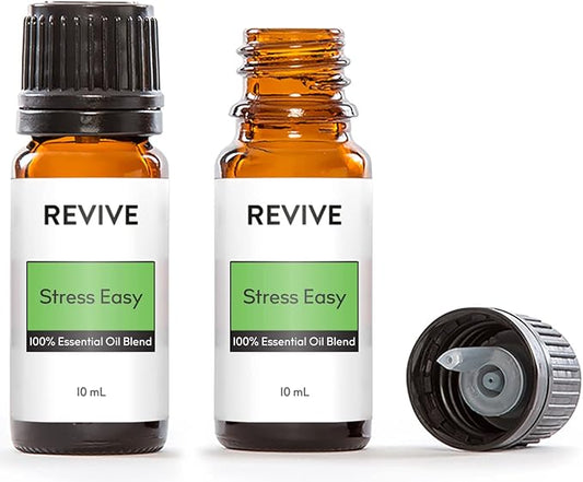 Stress Easy Essential Oil Blend 2 Pack by Revive Essential Oils - 100% Pure Therapeutic Grade, for Diffuser, Humidifier, Massage, Aromatherapy, Skin & Hair Care