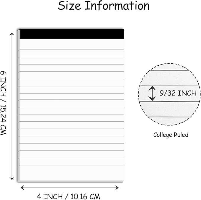 Notepad for Daily Planning and Organization of Work – 4 x 6-inches Lined Paper – Thick Bright White Paper – 30 Pages – Note Pads Ruled Pages – Pack of 30
