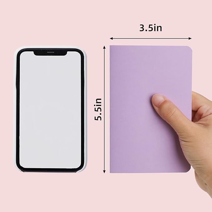 24 Pack Small Pocket College Ruled Notebook & Journal Bulk, Multi Cover, Line Thick Paper, A6 Size, 5.5x3.5 inch, 60 Page, Mini Subject Composition Note Pad Set for Women Men Kids