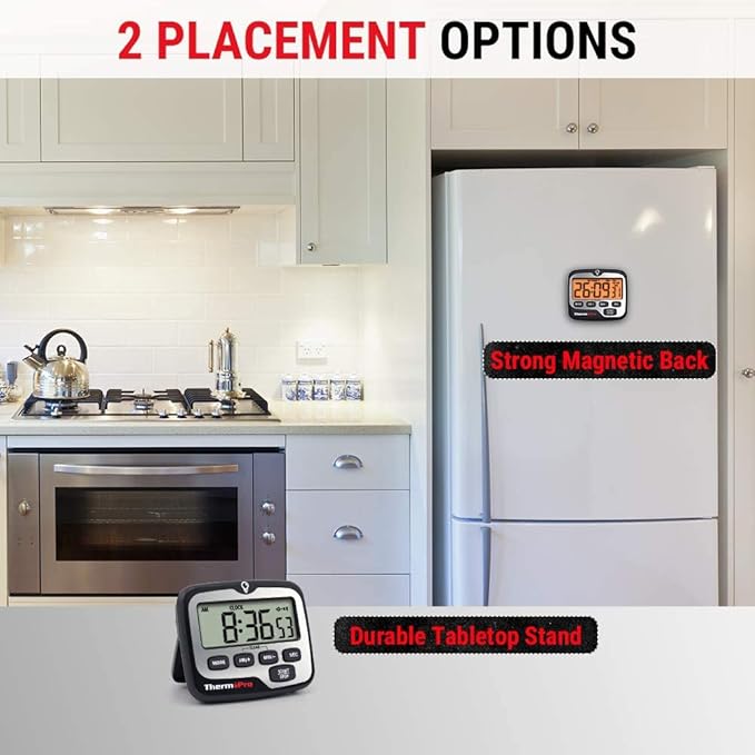 ThermoPro TM01 Kitchen Timers for Cooking with Count Up Countdown Timer, Digital Timer for Kids Students with Touch Backlight, Study Timers for Classroom Teacher Supplies