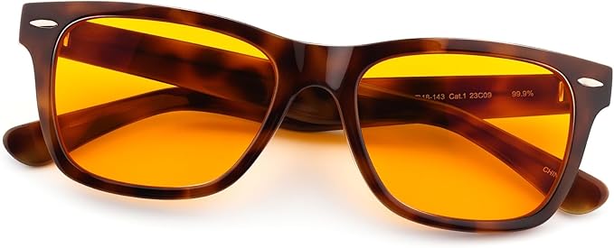 Sleep Glasses 99.9% Blue Light Glasses Dual AR Coatings Amber Orange Lens for Computer Gaming Reduce Eyestrain