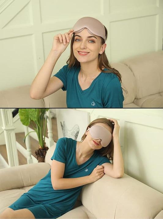 Sleep Mask, 3D Deep Contoured Eye Covers for Sleeping, 99% Block Out Light Eye Mask,Zero Pressure Cup Blindfold for Men Women, with Adjustable Strap for Sleeping, Yoga, Traveling (Pink)