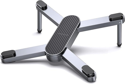 New Concept Laptop Stand - Adjustable Ergonomic Aluminum Riser for MacBook Pro/Air up to 15.6” - Foldable & Portable Computer Stand for Desk, Students, Office, Travel, Gaming - Gray