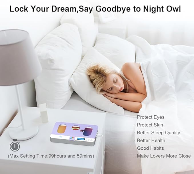 ySky Portable Phone Timer Lock Box for iPhone and Android Phones, Self-Control Timer Phone Locker to Help Kids,Students, Adults Focus Back,Prevent Excessive Games, Mobile Phone Addiction(Purple)