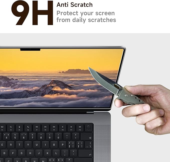 Removable Tempered Glass Screen Protector for 2023-2025 Apple Macbook Air 15.3 Inch M2/M3/M4 Chip, 9H Hardness, No Bubbles or Lines, Anti-Scratch, Anti-Fingerprint, Clear