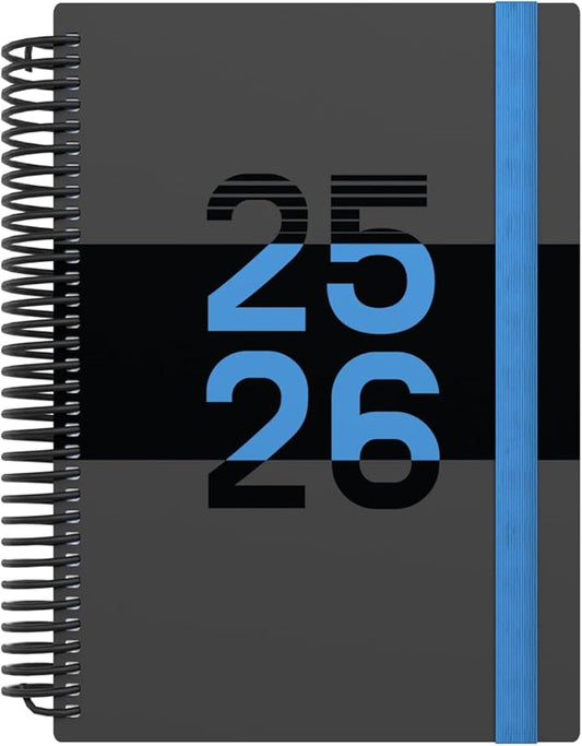 Collins 'Delta' 14 Month Mid/Academic Year Planner, July 2025-August 2026 Day-to-Page Appointments Diary, A5 Wiro Bound Cover, Blue