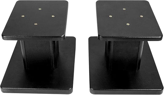 Rockville RHT8B 8in Desktop Speaker Stands, 66lb Capacity, Isolation Pads, Cable Management, Perfect for Studio Monitors and Bookshelf Speakers